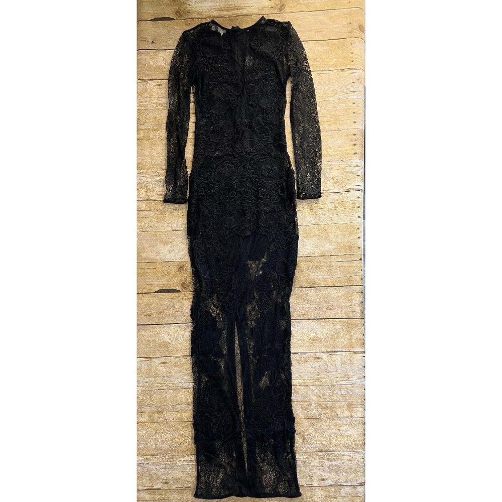 House of CB Floral Saveria Lace Maxi Dress in Black